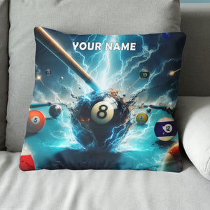 Personalized Thunder Lightning 8 Ball Billiard 3D Pillow Top Pillow Gift