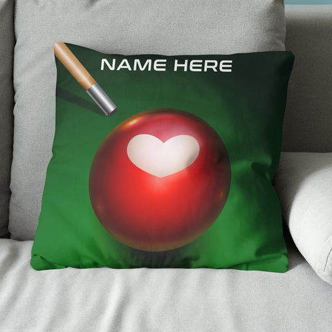 Maxcorners Personalized Red Billiard Ball Heart Throw Pillow