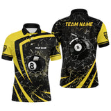 MaxCorners Billiard Yellow Glass Break 8 Ball Billiard Customized Name, Team Name 3D Polo Shirt