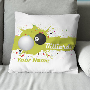 Personalized Green Splash 8 Ball Billiard Pillow Custom Billiards Gifts