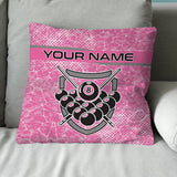 Personalized Pink Billiard 8 Ball Pillow Custom Pool Balls Pillow Gifts