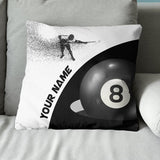 Personalized 8 Ball Billiards Pillow Custom Pillow Gift For Pool Players