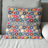 Personalized Billiard Balls Pillow Custom Throw Pillow Top Billiard Gift