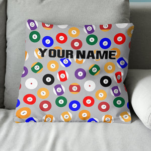 Personalized Billiard Balls Pillow Custom Throw Pillow Top Billiard Gift