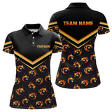 Maxcorners Personalized Flame 8 Ball Pool Polo Shirts For Women Billiards