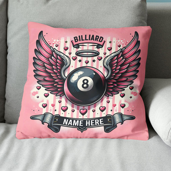 Maxcorners Personalized Pink Billiard With Wings Pillow