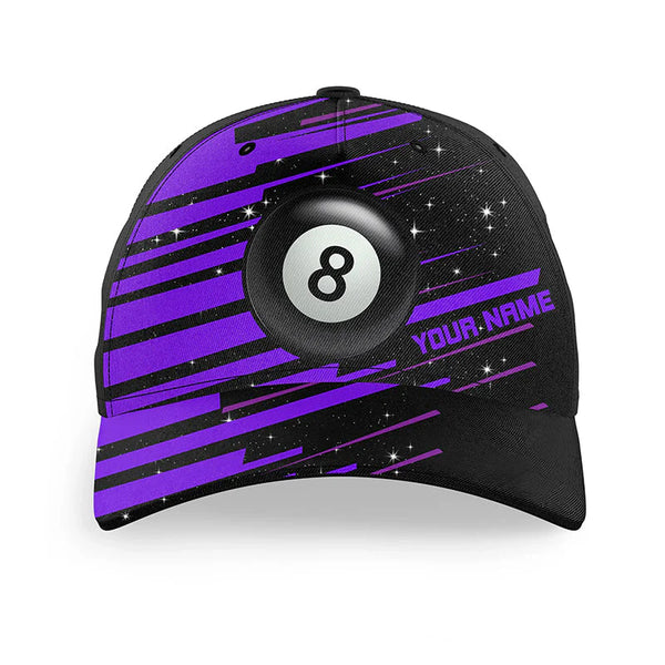 Maxcorners Billiard Purple 8 Ball Pool Personalized Name 3D Cap