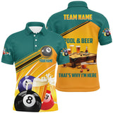 Maxcorners Funny Billiard Pool And Beer That'S Why I'M Here Custom 3D Men Polo Shirts, Funny Pool Shirts