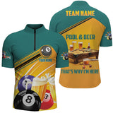 Maxcorners Funny Billiard Pool And Beer That'S Why I'M Here Custom 3D Men Polo Shirts, Funny Pool Shirts