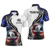 Maxcorners 3D 8 Ball Pool Lightning US Flag Personalized Billiard Shirts For Men, Patriotic Shirts For Pooler LM054