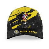 Maxcorners Billiard Yellow Black 9 Ball Pool Personalized Name 3D Cap