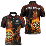 Maxxcorners Personalized Dartboard Flame Smoke Custom Dragon Darts Shirt For Men, Darts Team Jersey |Orange MT0307