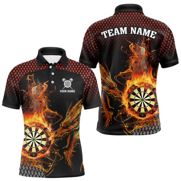 Maxxcorners Personalized Dartboard Flame Smoke Custom Dragon Darts Shirt For Men, Darts Team Jersey |Orange MT0307
