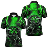 Maxcorners Personalized Green Grim Reaper Thunder Lightning Darts Shirt For Men, 3D Darts Team Jerseys  LM0803
