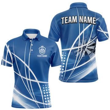 Maxcorners Blue Darts Jersey For Men Custom Light Streaks Darts Tournament Team Shirt Polo & Quarter Zip