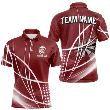 Maxcorners Red Darts Jersey For Men Custom Light Streaks Darts Tournament Team Shirt Polo & Quarter Zip