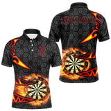 Maxxcorners Personalized Fire Flame Dartboard Geometric Pattern Darts Shirt For Men, Custom Darts Team Jerseys MT0307