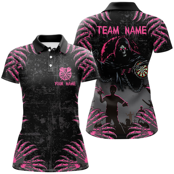 Maxcorners Funny Claw Death Skeleton Darts Jersey Customized Name, Team Name 3D Shirt