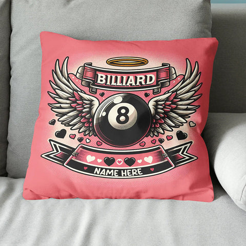 Maxcorners Personalized 8 Ball Pool With Wings Pillow Best Billiard Valentine Gifts
