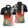 Maxcorners Personalized 3D Target Archery Blue Galaxy Pattern Men Polo Shirts, Team League Archery Jerseys