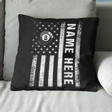 Maxcorners Customized Black White Us Flag Billiard Pillow