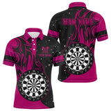 Maxcorners Personalized Pink Darts Fire Polo Shirts Best Custom Darts Shirts For Men Darts Team Jersey