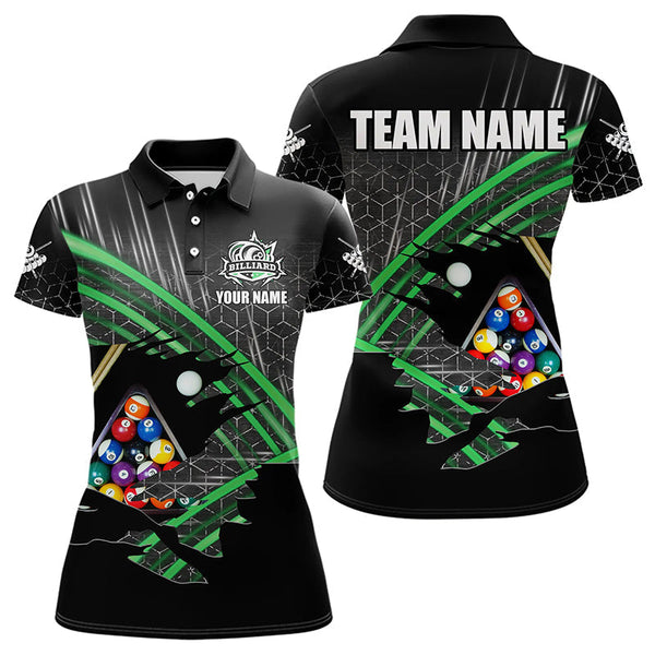 Maxcorners Personalized Billiard Shirts For Men Custom Billiard Pool Ball Jerseys, Billiard Team Shirt | Green