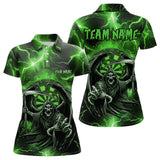 Maxcorners Personalized Green Grim Reaper Custom Thunder Lightning Men Dart Shirts, 3D Darts Team Jerseys