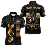 Maxcorners Funny DNA Billiard Shirt For Men Custom 8 Ball Pool & Beer That's Why I'M Here Team Jersey LM0210