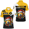 Maxcorners Funny 9 Ball Pool Colorful Christmas Light Custom Men Billiard Shirt 9 Ball Xmas Billiard Jersey