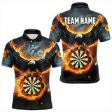 Maxcorners Personalized Fire Flame Dartboard Eagle 3D Dart Shirts For Men Darts League Team Shirt Dart Jerseys