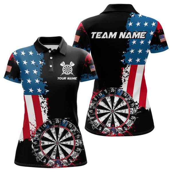 Maxcorners Personalized Grunge Dartboard American Flag Darts Shirts For Men, Patriotic Us Flag Dart Jerseys LM0803