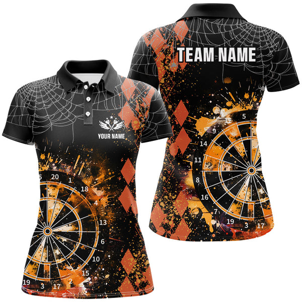 Maxcorners Orange Grunge Darts Board Argyle Pattern Darts Jersey Customized Name, Team Name 3D Shirt