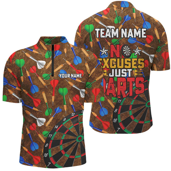 Maxcorners No Excuses Just Darts Jersey Customized Name, Team Name 3D Shirt