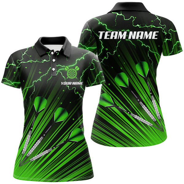 Maxcorners Green Dart Arrow Lightning Darts Jersey Customized Name, Team Name 3D Shirt Unisex