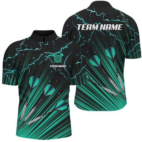 Maxcorners Turquoise Dart Arrow Lightning Darts Jersey Customized Name, Team Name 3D Shirt Unisex