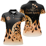 Maxcorners Orange Dartboard Fire Flame Darts Jersey Customized Name, Team Name 3D Shirt