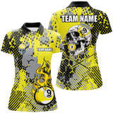 Maxcorners Grunge Yellow 9 Ball Pool Paint Dot Pattern Billiard Jersey Customized Name, Team Name 3D Shirt