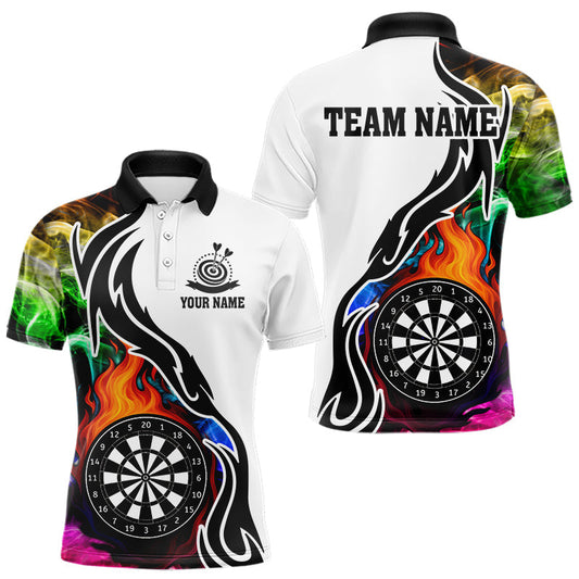 Maxcorners Colorful Rainbow Smoke Dart Shirts For Custom Team Polo & Quarter Zip Darts Jerseys Outfit
