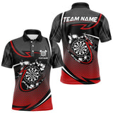 Maxcorners Funny Crack Dartboard Red Darts Polo & Quarter Zip Custom Darts Shirt For Men Darts Team Jersey TU1410