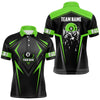 Maxcorners Black And Green 8 Ball Pool Billiard Jerseys For Men And Women Custom Polo & Quarter Zip Billiard Team Shirts
