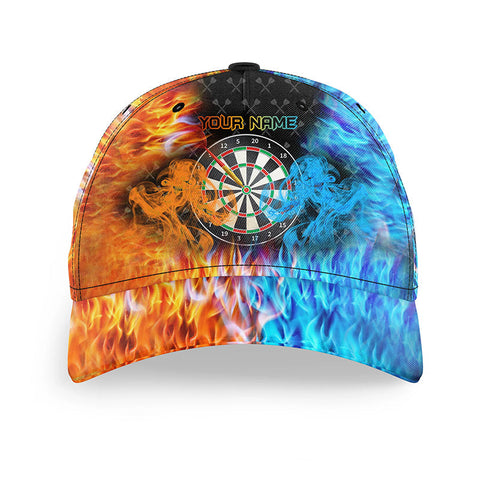 Maxcorners Darts Fire And Water Personalized Name 3D Cap