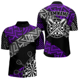 Maxcorners Custom Darts Shirts For Men And Women Personalized Zig-Zag Pattern Dart Jerseys, Cool Dart Shirts |Blue