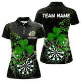 Maxcorners Luckiest Green Shamrock Black Grunge Dart Shirts For Men Custom St Patrick Day Dart Team Jerseys