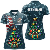 Maxcorners Us Flag Christmas Pine Tree Billiard Jersey Customized Name, Team Name 3D Shirt Unisex