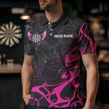 Maxcorners Personalized Pink Black Darts Arrow Wings Dart Shirts For Men Custom Dart Jerseys Team Outfit