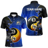 Maxcorners Funny Ying And Yang Eyes Of Wolf Billiard Shirts For Men Custom 8 & 9 Ball Billiard Jerseys | Blue