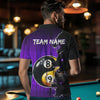 Maxcorners Funny Ying And Yang Eyes Of Wolf Billiard Shirts For Men Custom 8 & 9 Ball Billiard Jerseys |Purple