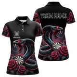Maxcorners Personalized Rose And Dartboard Custom Cobra Snake Dart Shirt For Men, Dart Jerseys Polo & 1/4 Zip LM133