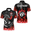Maxcorners Personalized Red Flaming Dragon 8 Ball Billiard Shirts For Men Custom Team League Billiard Jerseys  LM2206